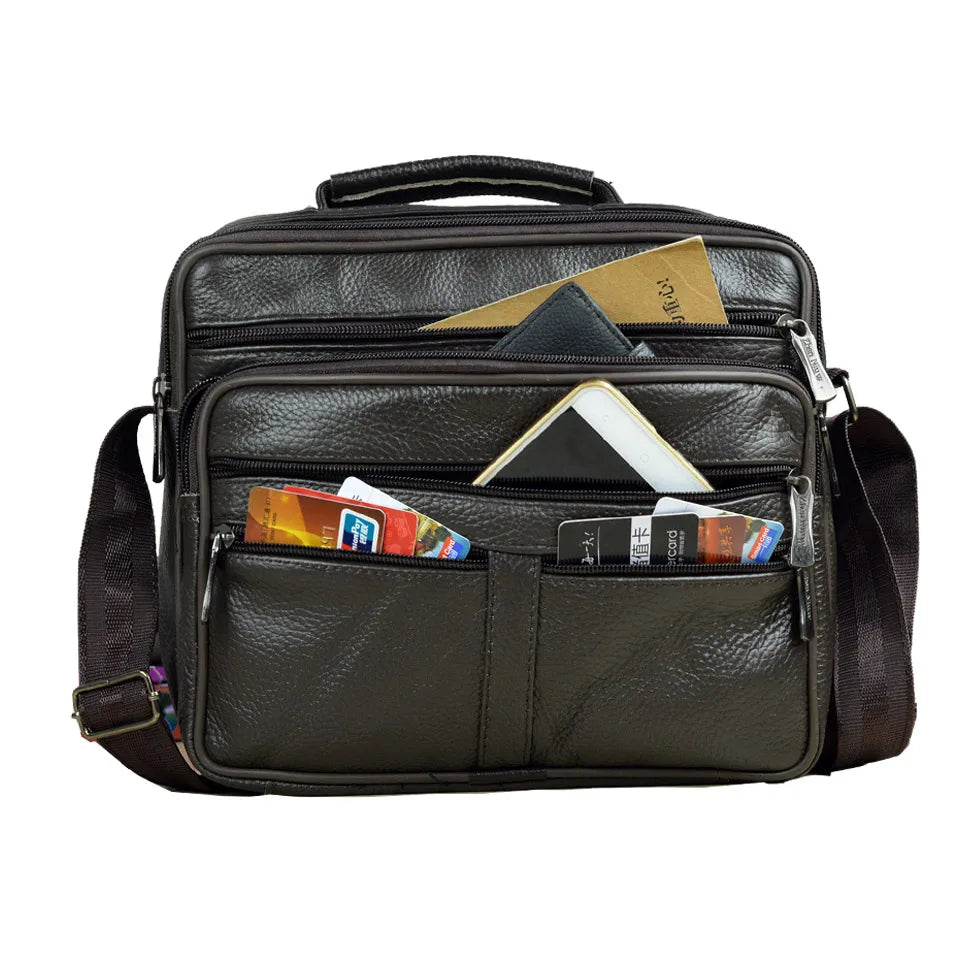 Genuine Leather Men's Office Shoulder Bag