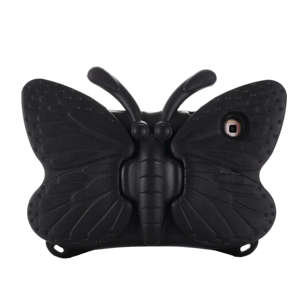Black butterfly-shaped ipad case on a white background