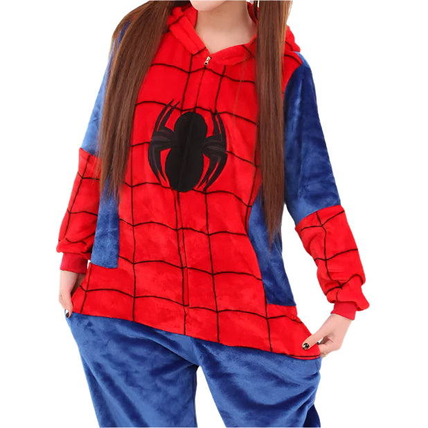 Kids & Adults Fluffy Sleepwear Onesie of Spiderman