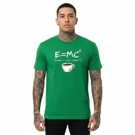 Men's Funny Graphic Tee - Energy = Milk and Coffee