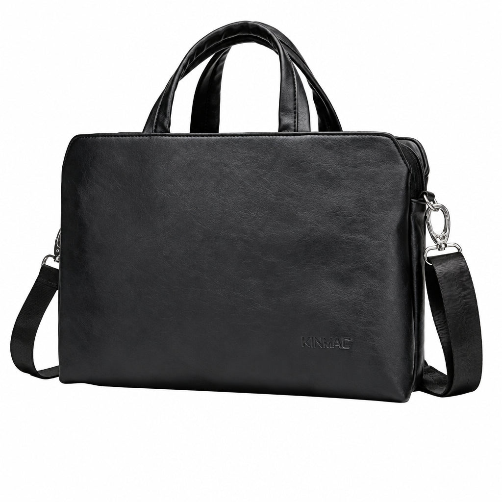 Kinmac black PU leather laptop bag