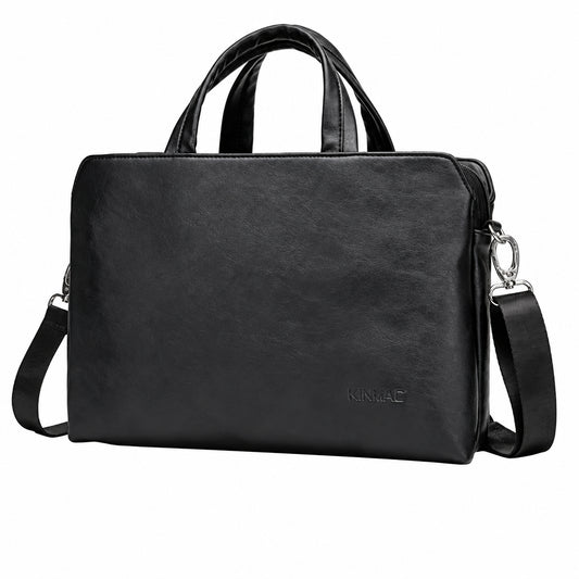 Kinmac black PU leather laptop bag