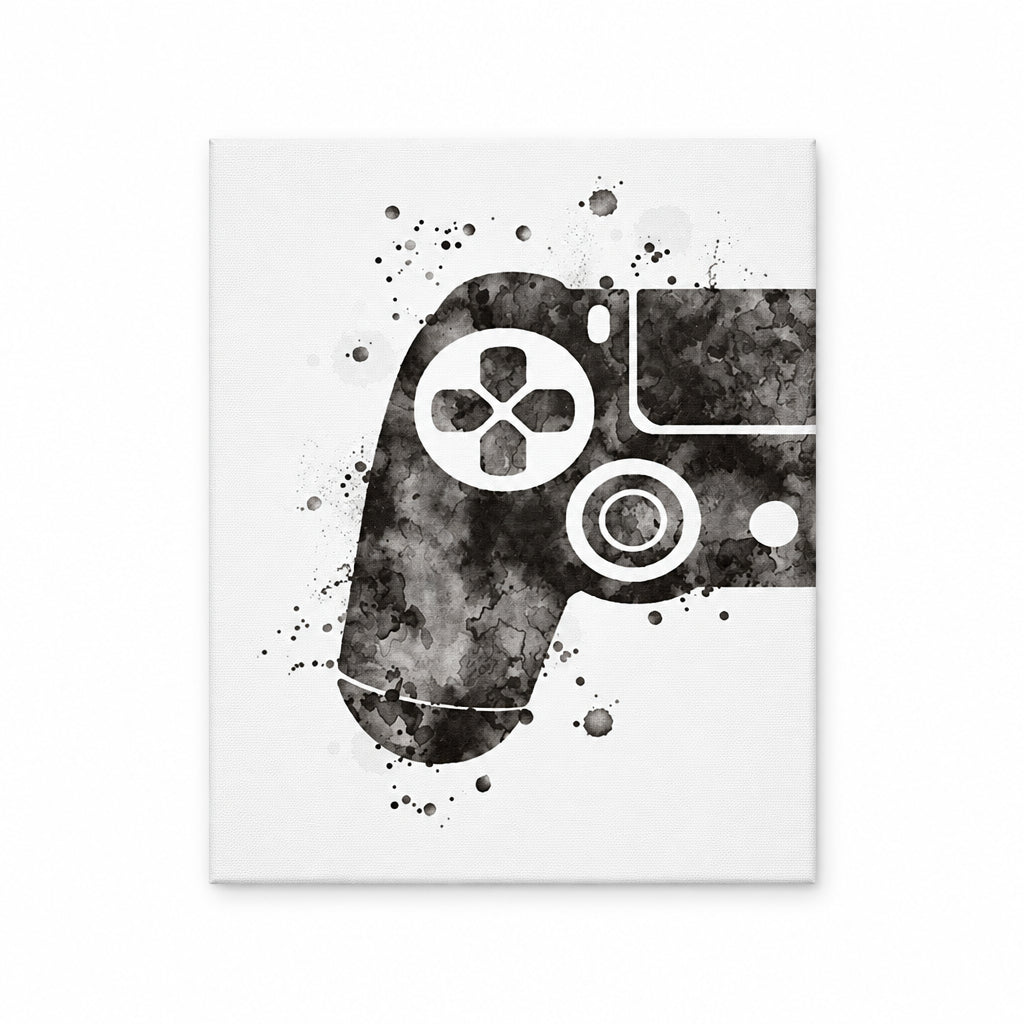 White abstract gaming controller canvas wall art