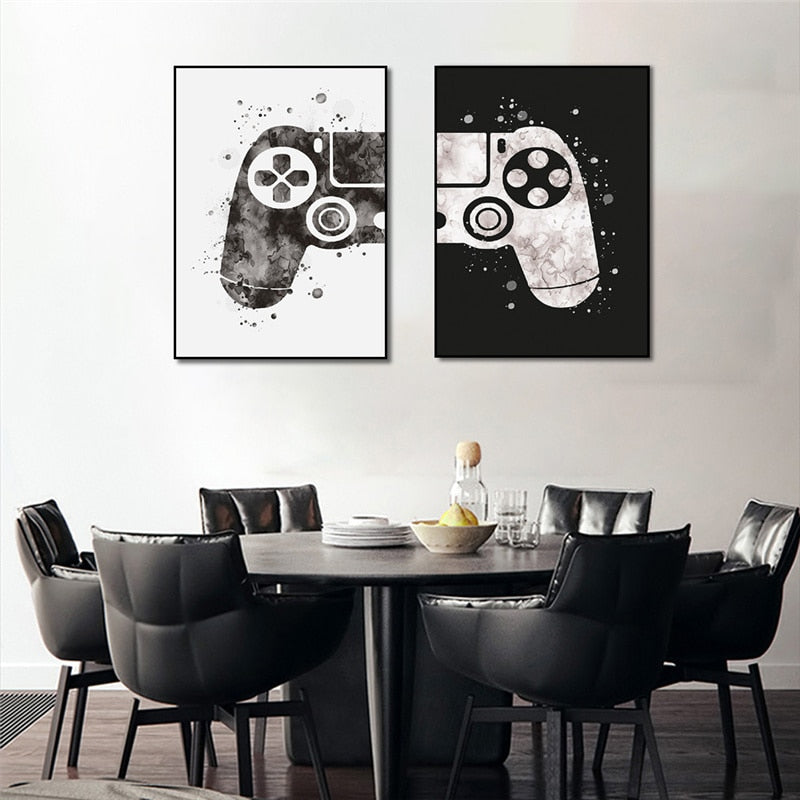Console Gamer Abstract Wall Art Canvas