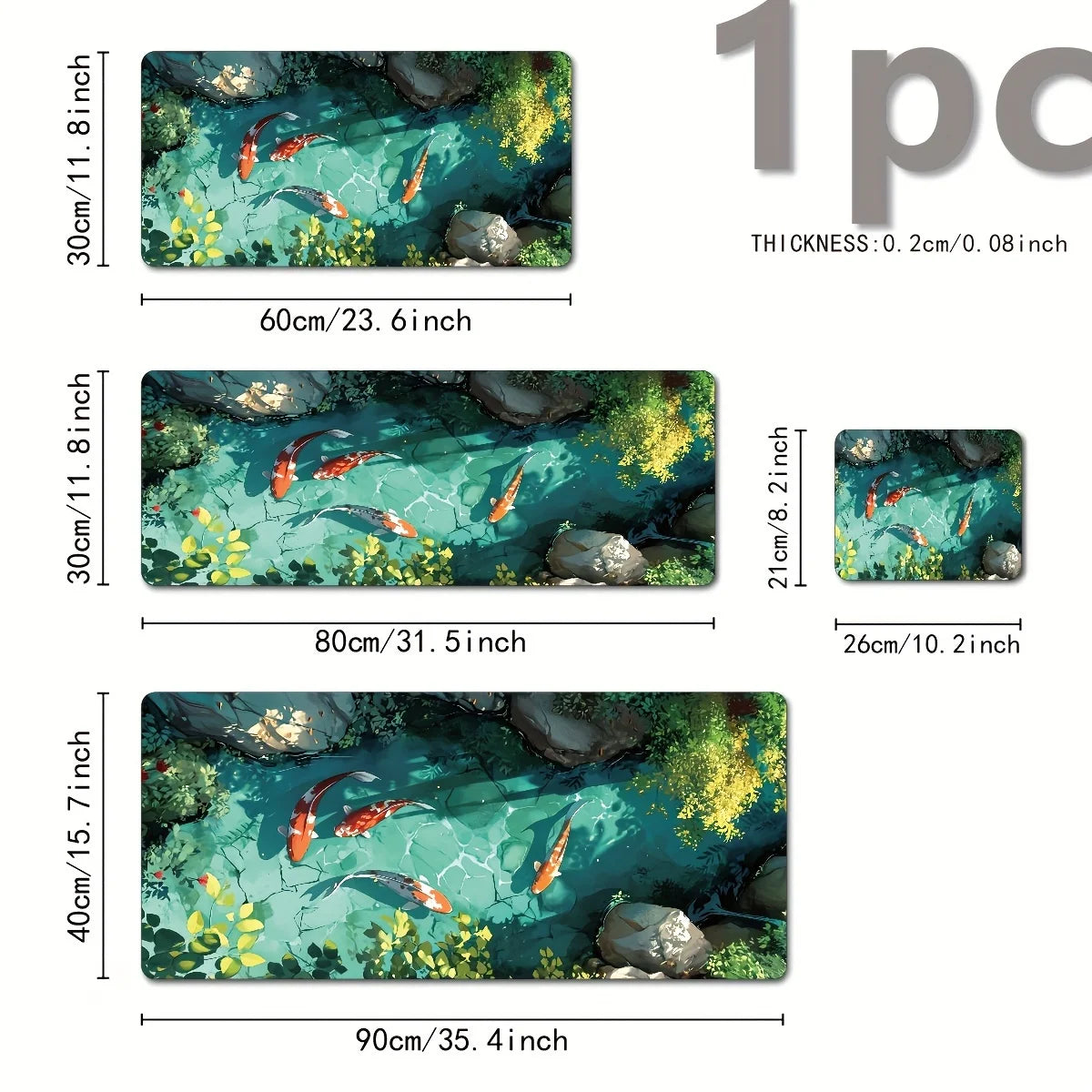 Koi Pond Zen Computer Desk Mat