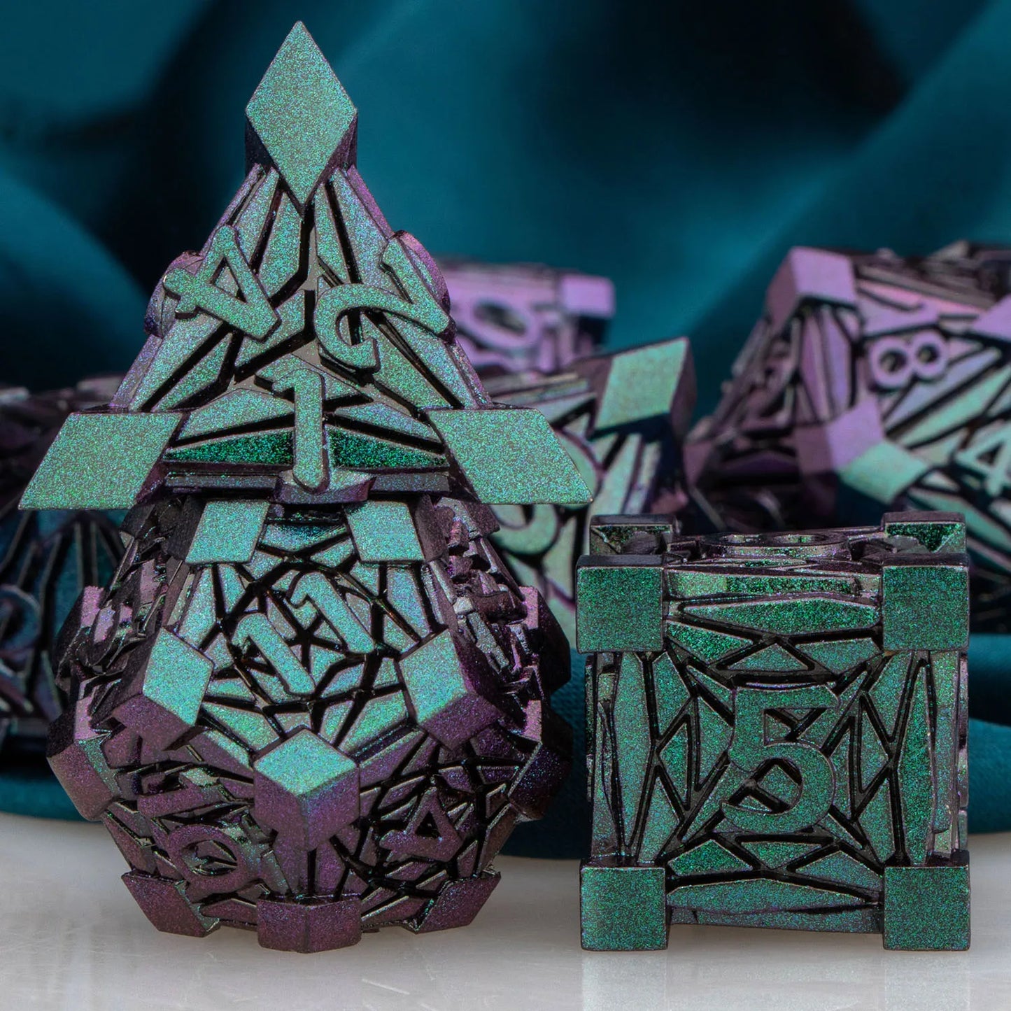 Fancy Metal DnD Dice Set