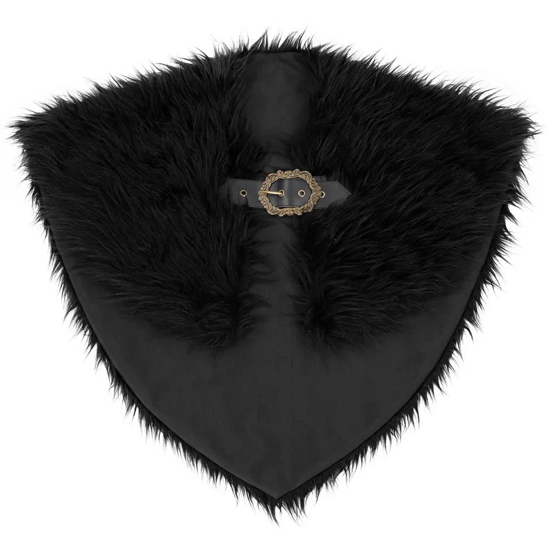 Viking Fur Collar Costume Cloak for Men