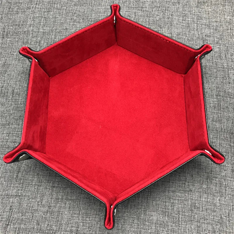 Folding Dice Tray – PU Leather & Velvet Rolling Tray