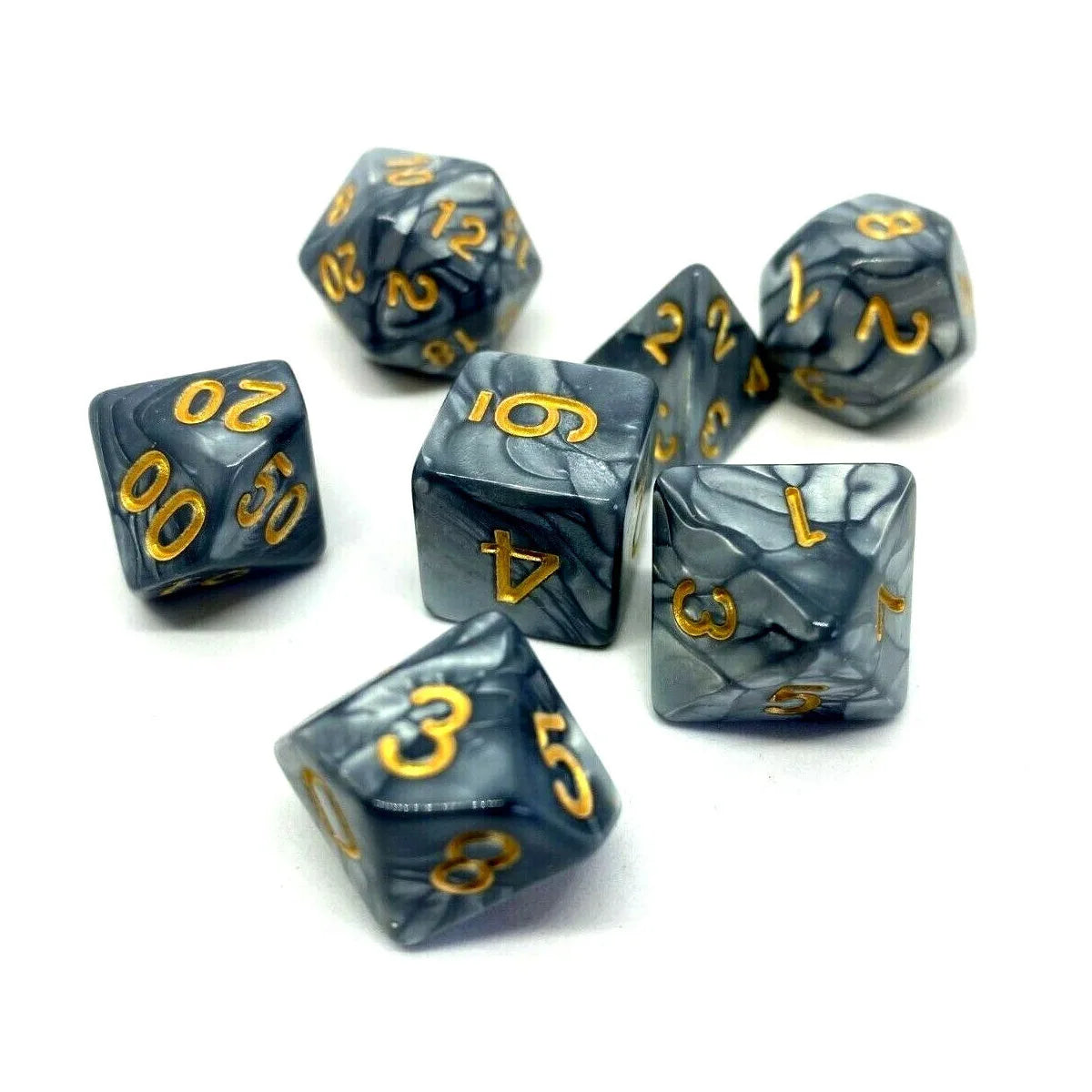 Colourful 7 Piece Resin Dice Sets
