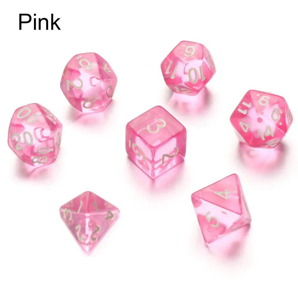 Colourful 7 Piece Resin Dice Sets