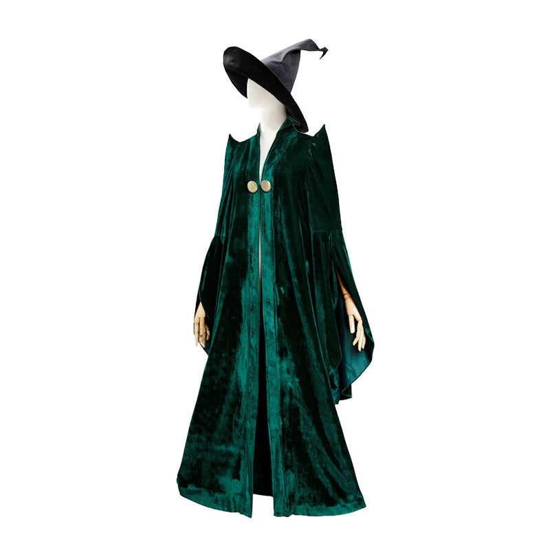 Velvet Witch Cloak & Hat Costume for Adults