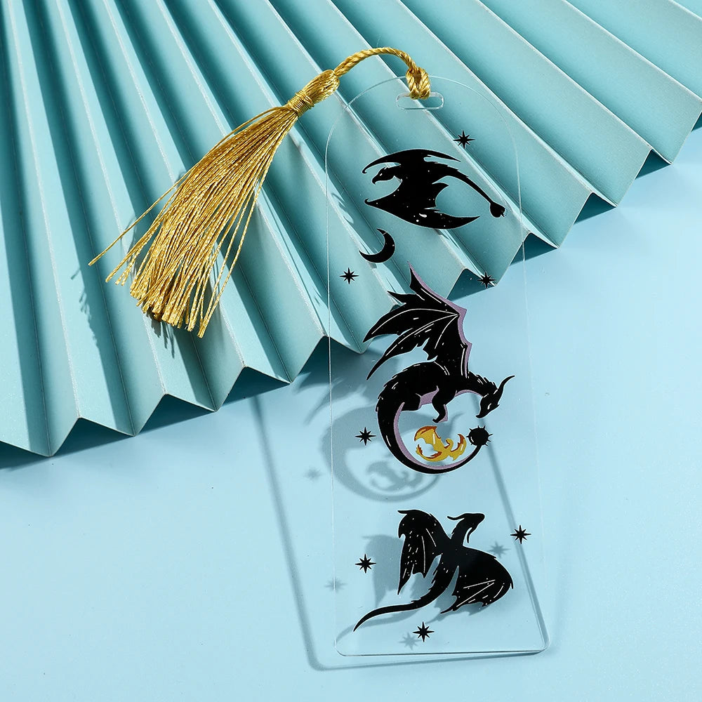 Fourth Wing Dragon Bookmark with Tassels