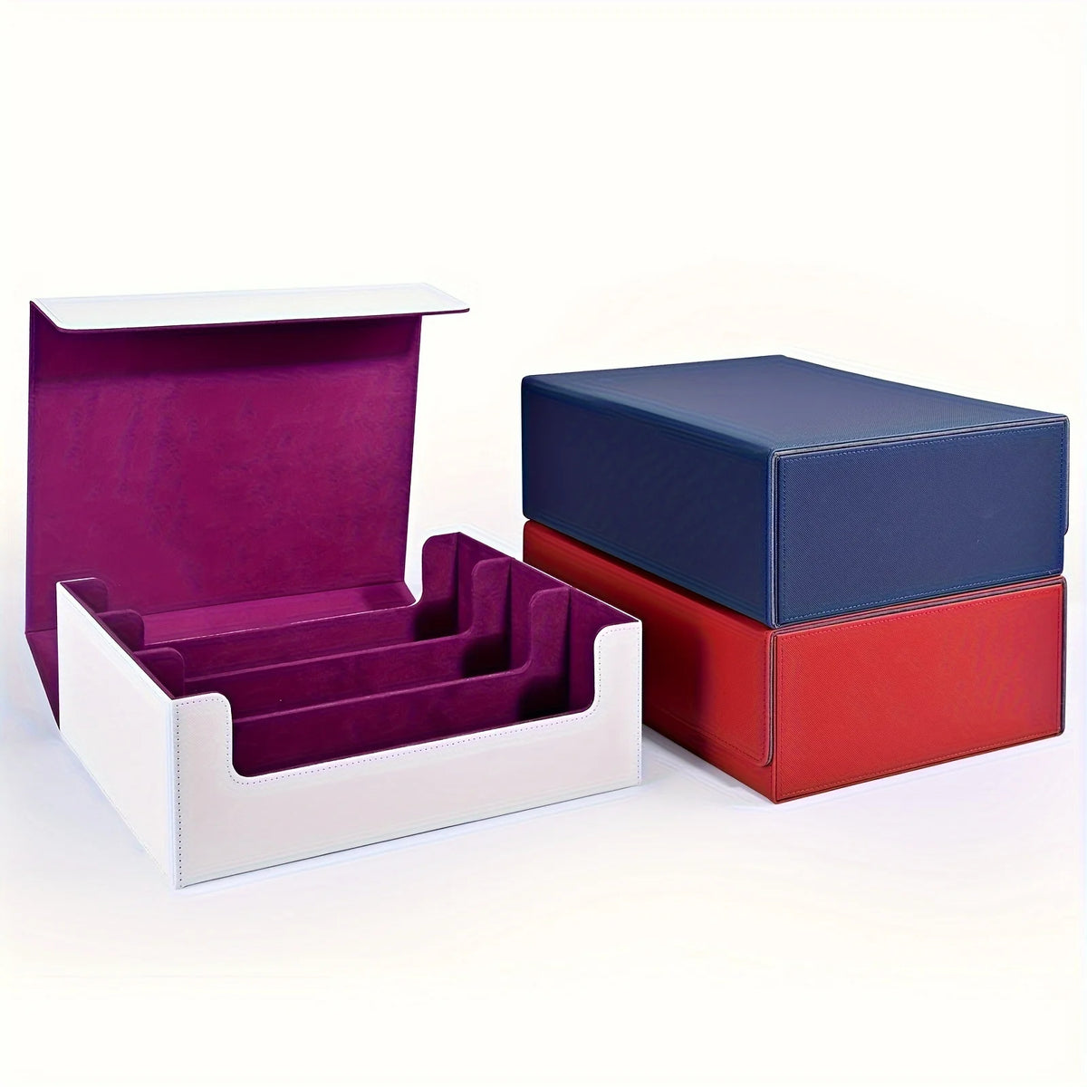 Open PU leather trading card storage box