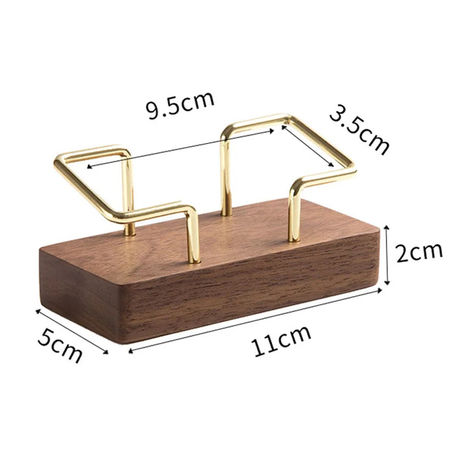 Desktop business card display stand with dimensions