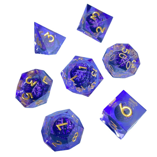 Suspended Eyeball 7 Piece Resin Dice Set