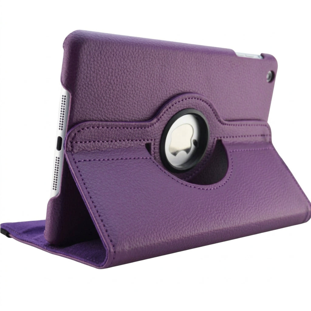 Purple rotating iPad case with circular stand