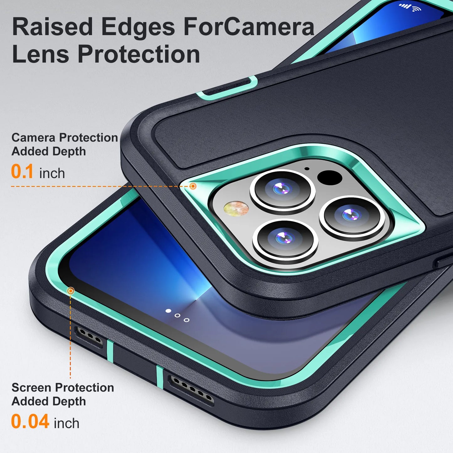 Defend Heavy Armour Shockproof iPhone Case - Cyan