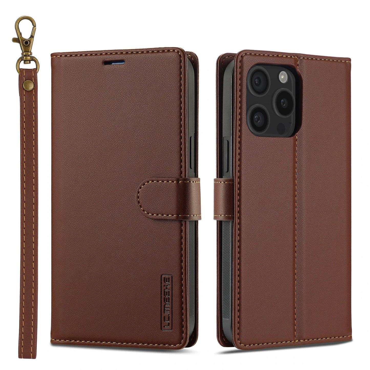 2 in 1 Leather Flip Removable iPhone Case
