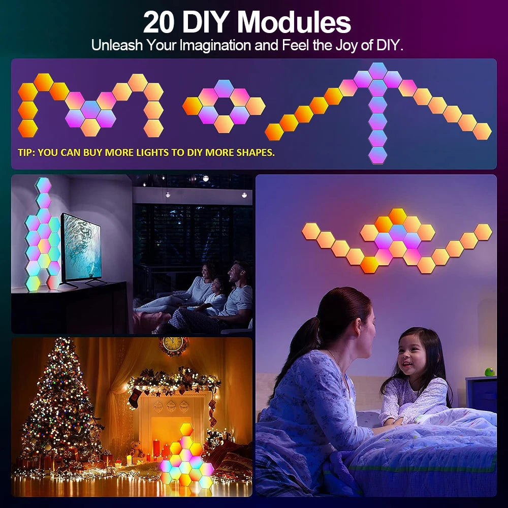 Smart Hexagonal RGB Colour-Changing Ambient Light