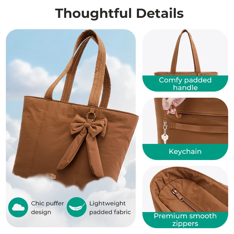 BAGSMART Office Tote Bag with Bow