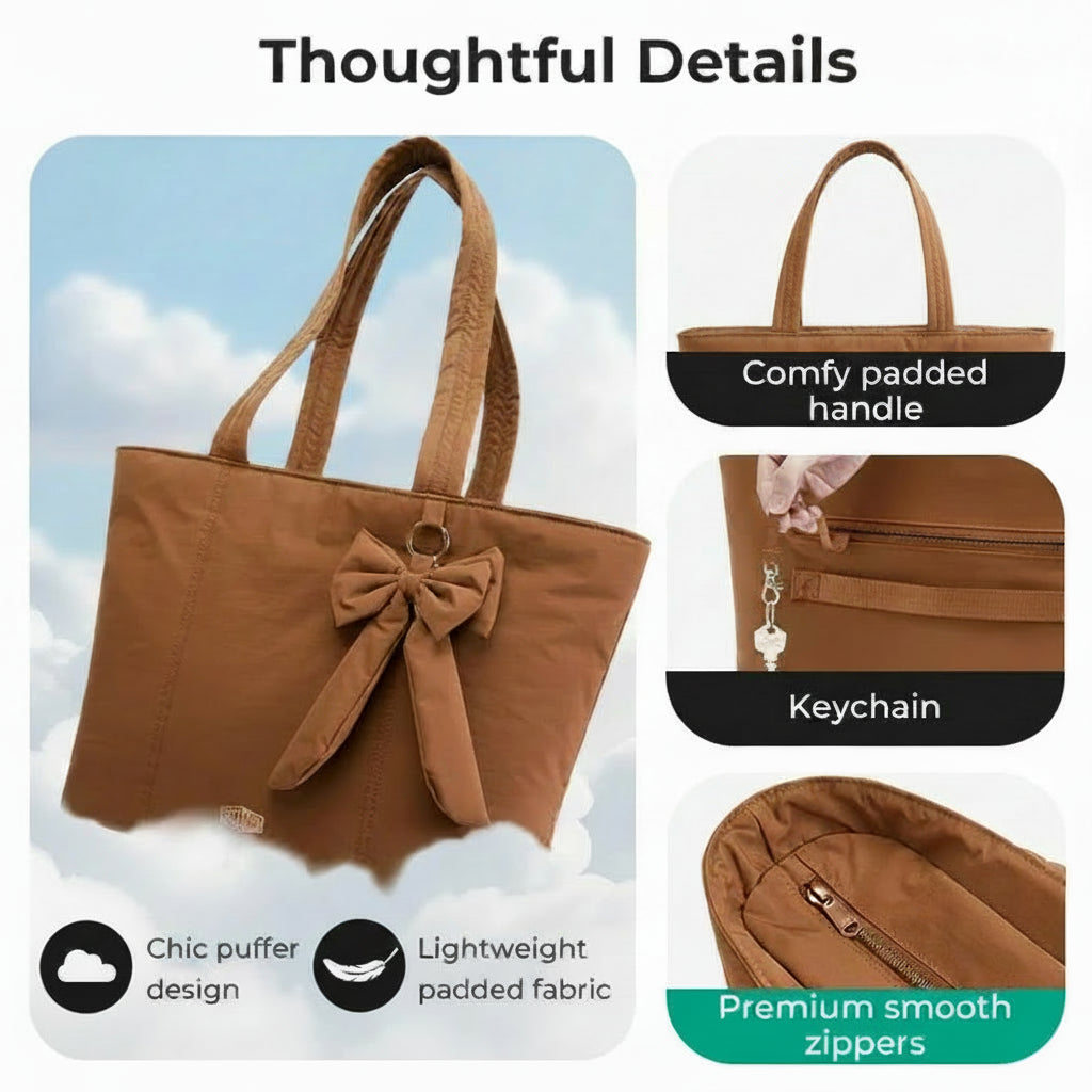 BAGSMART Office Tote Bag with Bow
