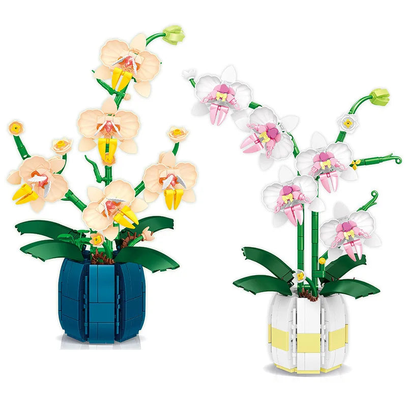 Orchid Bouquet Building Block Set