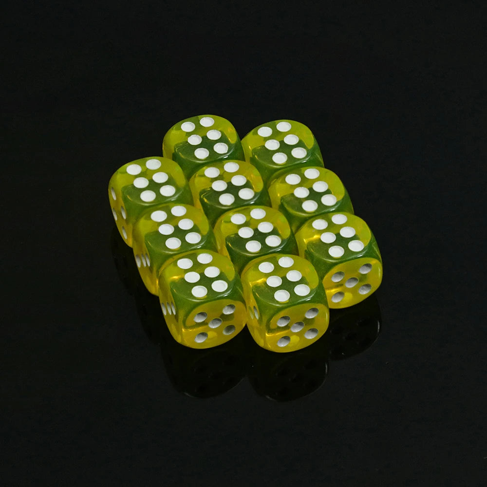Yellow transparent D6 dice set