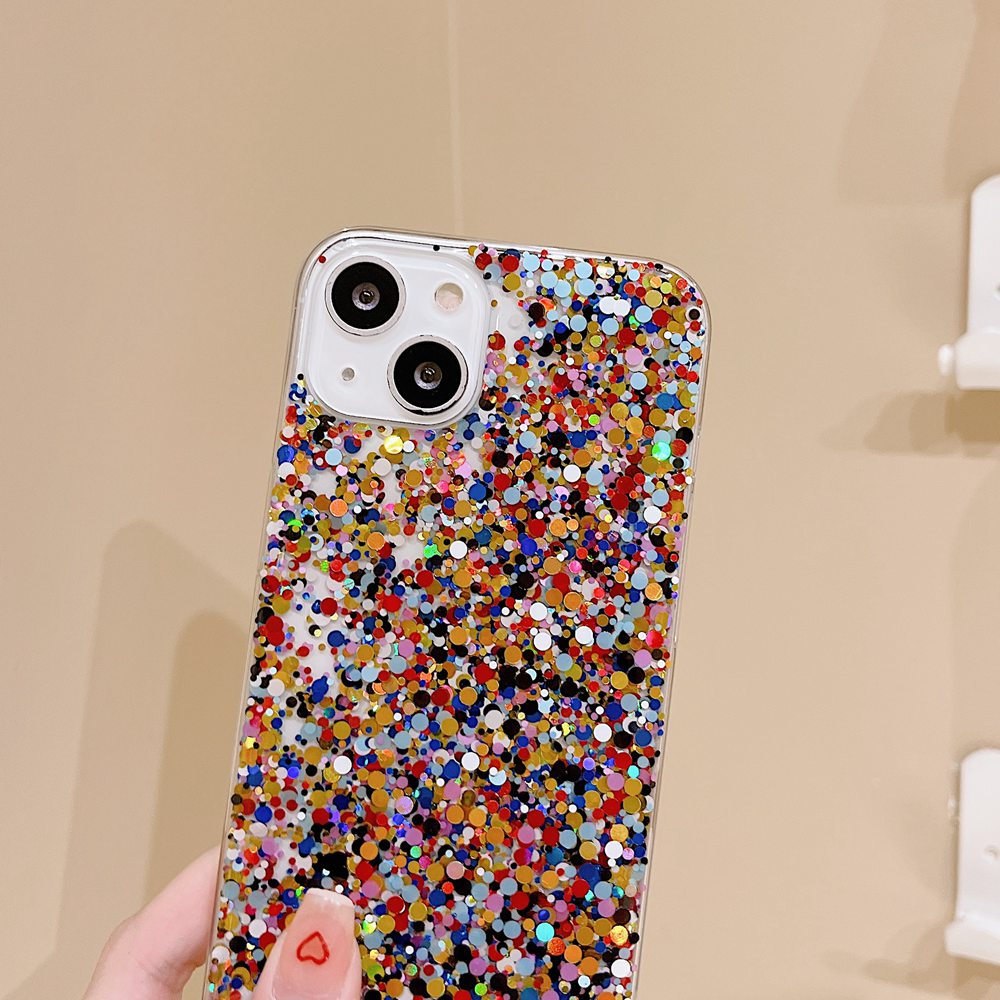 Round Glittery Sparkles Epoxy iPhone Case