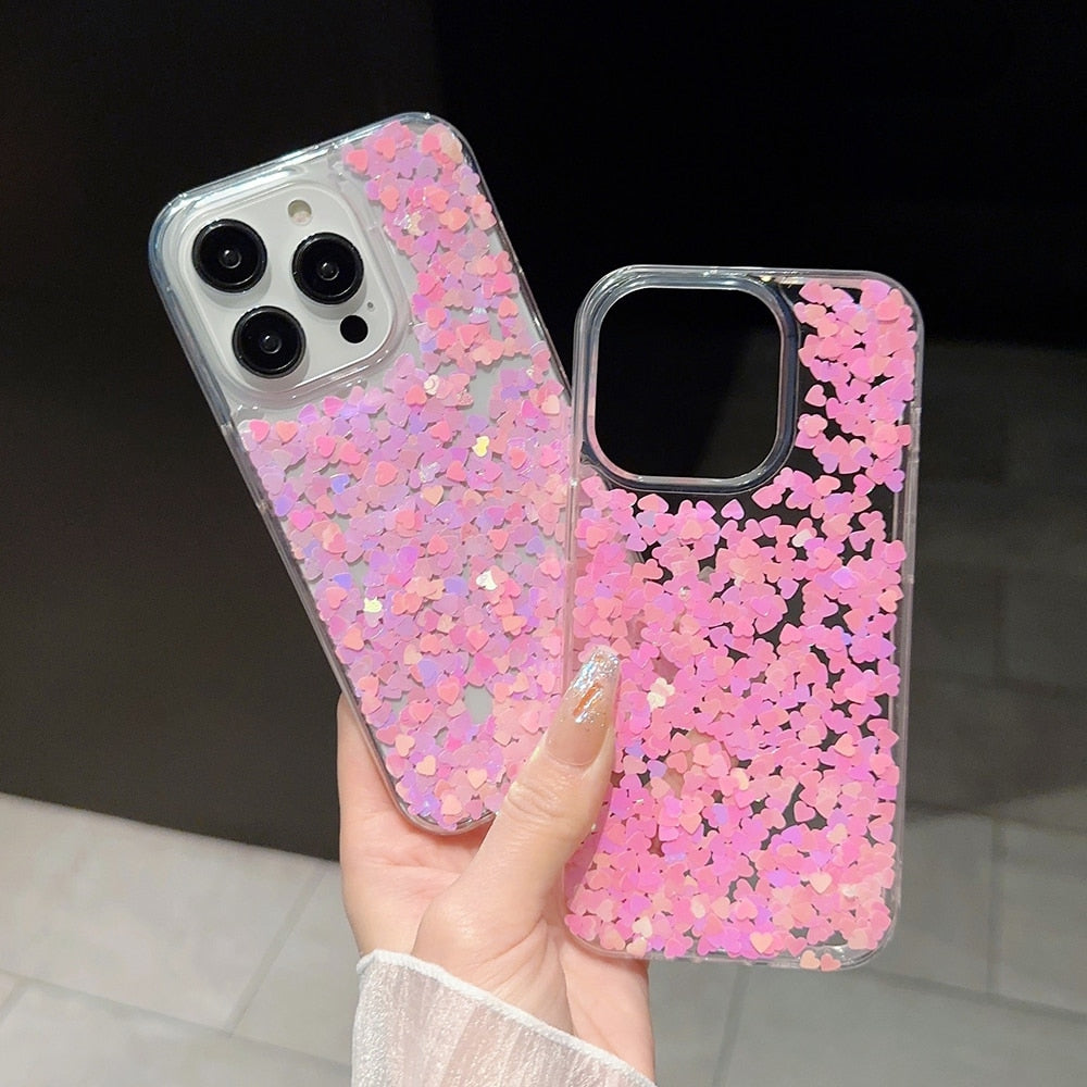 Round Glittery Sparkles Epoxy iPhone Case