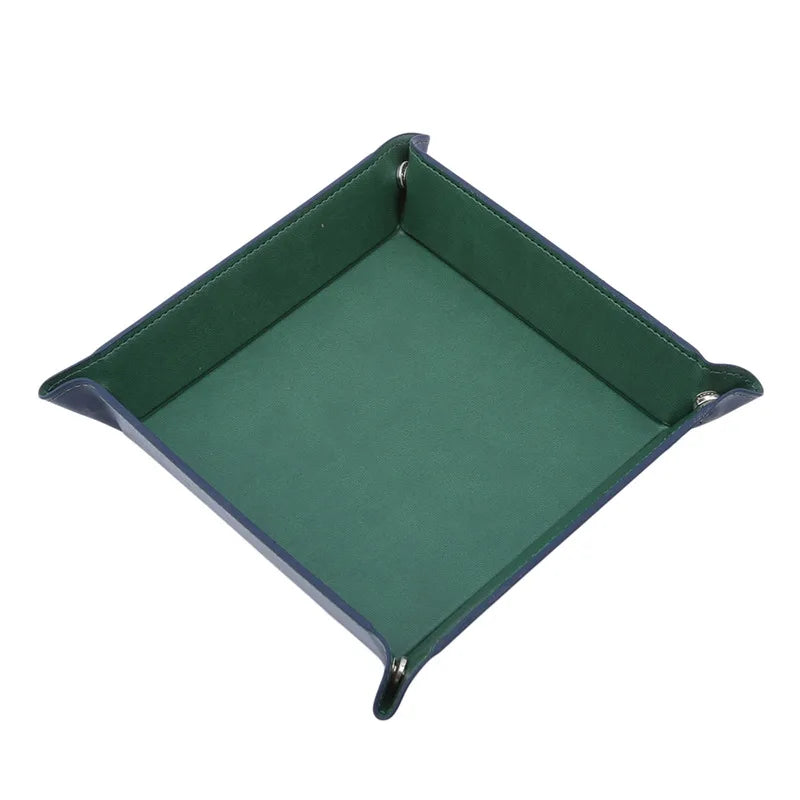 Folding Dice Tray – PU Leather & Velvet Rolling Tray