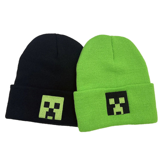 Adult Knit Beanie with Minecraft Symbol