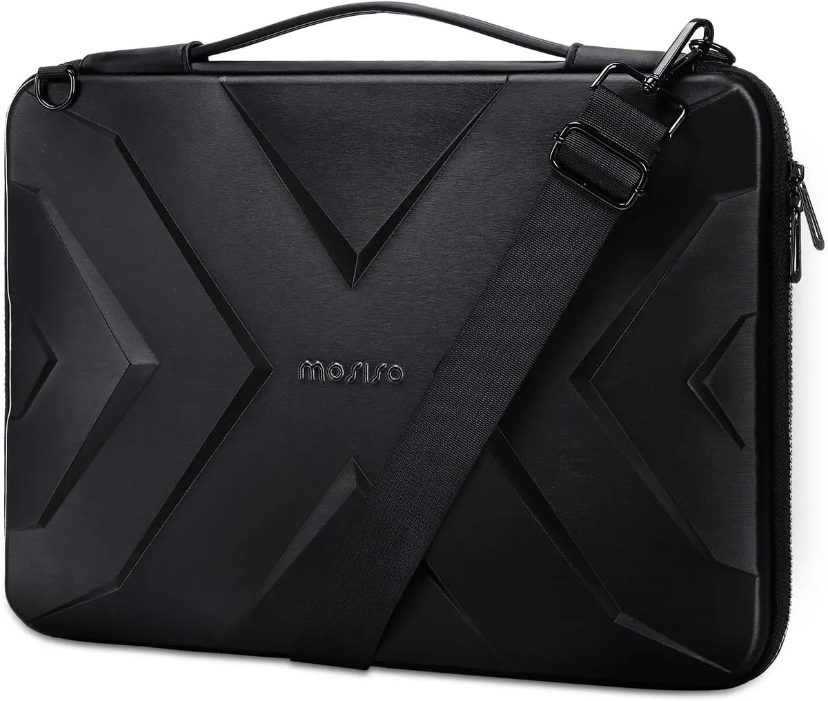 MOSISO black hardshell laptop bag with shoulder strap