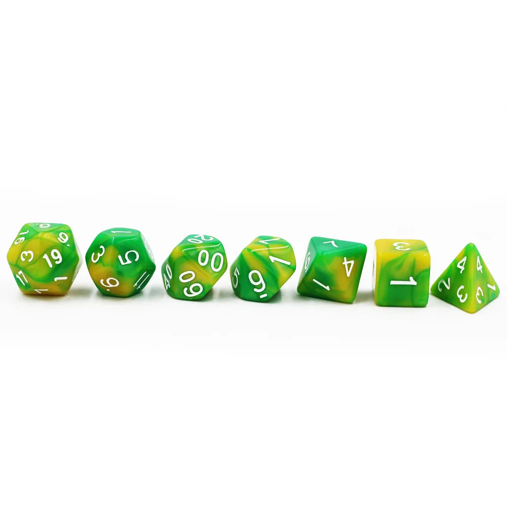Colourful 7 Piece Resin Dice Sets