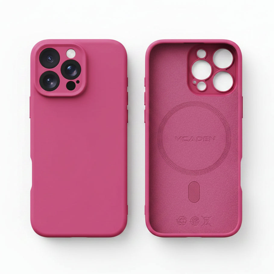 Luxury Liquid Silicone iPhone Case – MagSafe Compatible in Pink