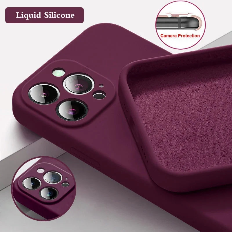 Soft Silicone Shockproof iPhone Case - Dark Purple