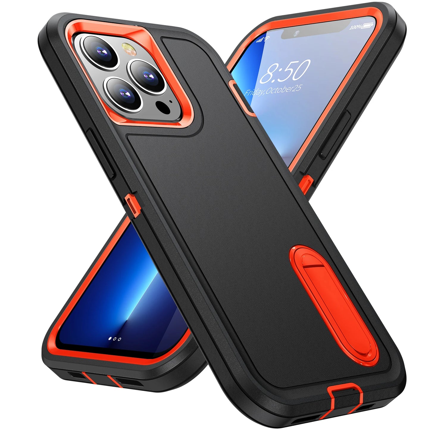 Defend Heavy Armour Shockproof iPhone Case - Black & Orange