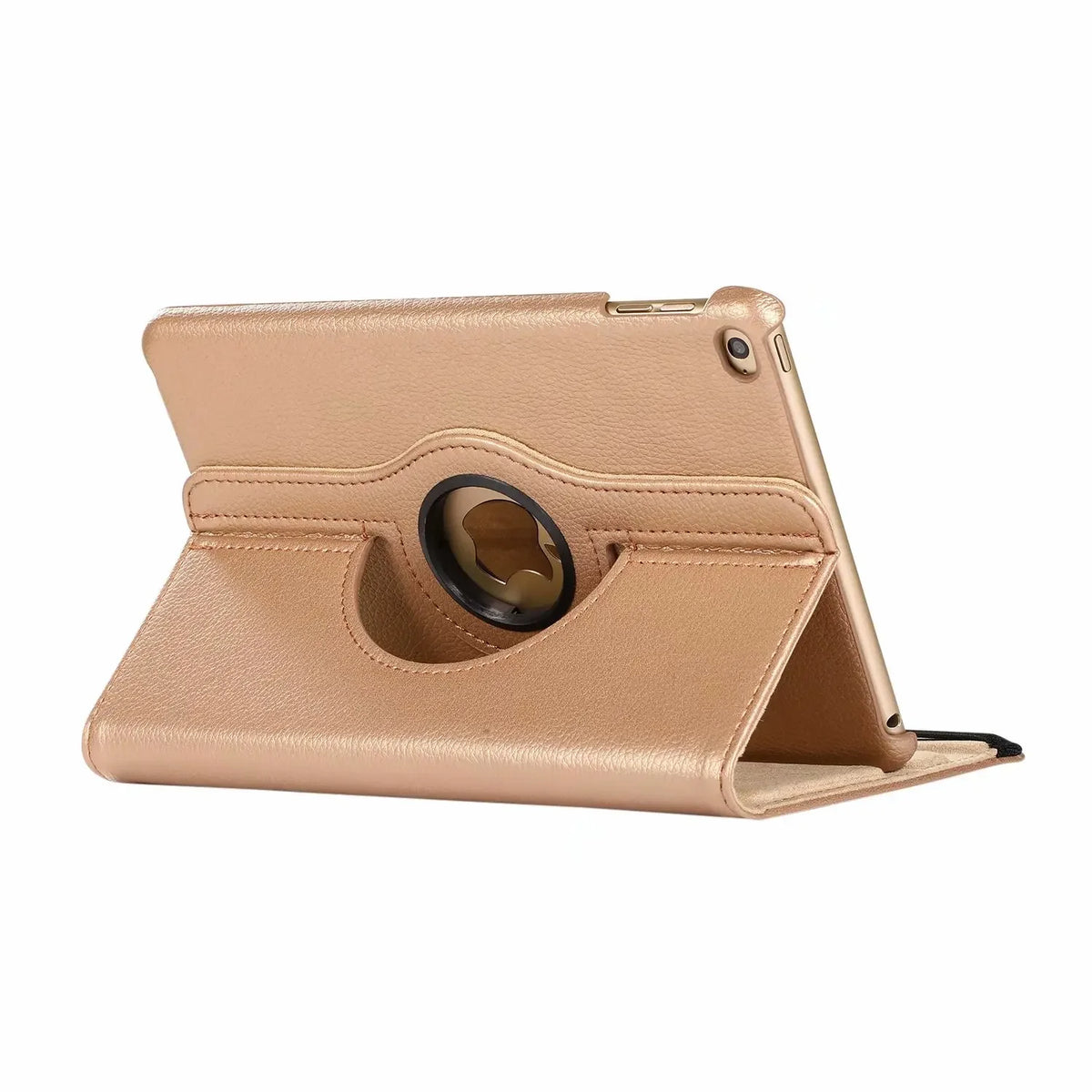 Beige rotating iPad case with folding cover