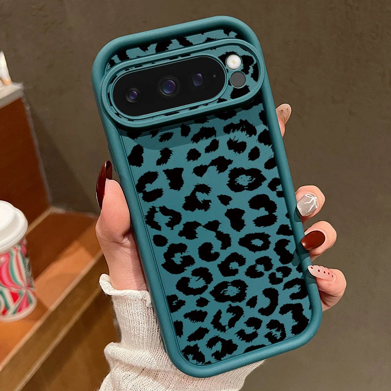 Blue leopard print Google Pixel phone case