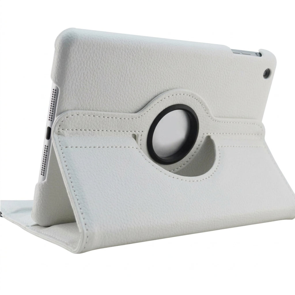White rotating iPad case with folding stand