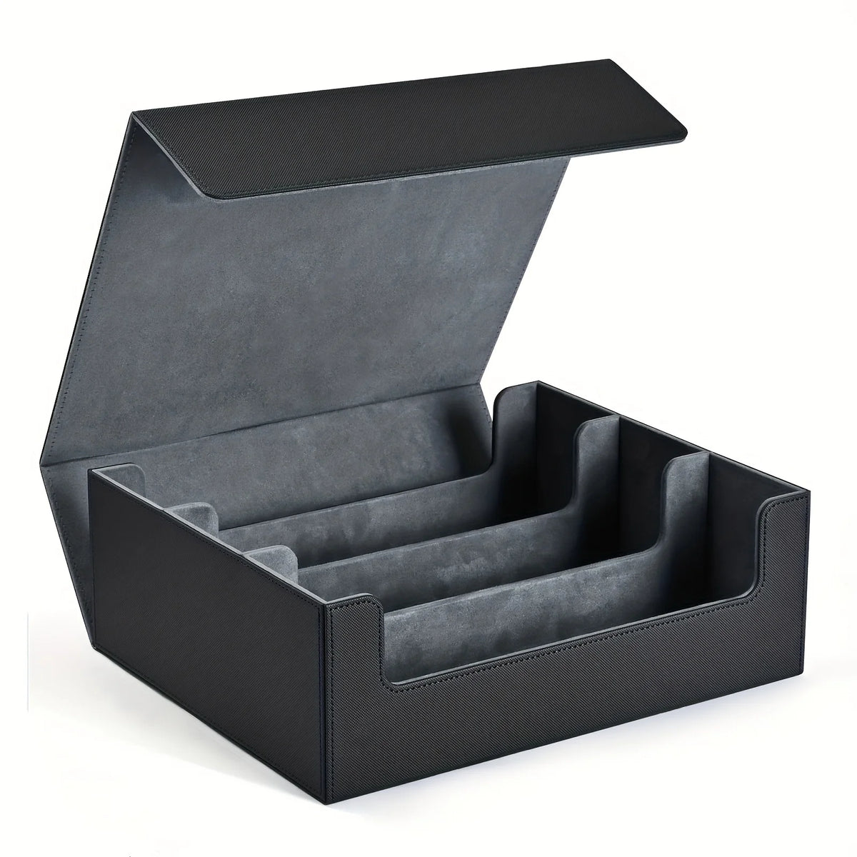 Grey PU leather trading card storage box