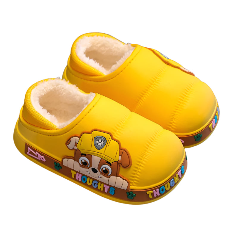 Fluffy Winter Kids Slippers with Paw Patrol
