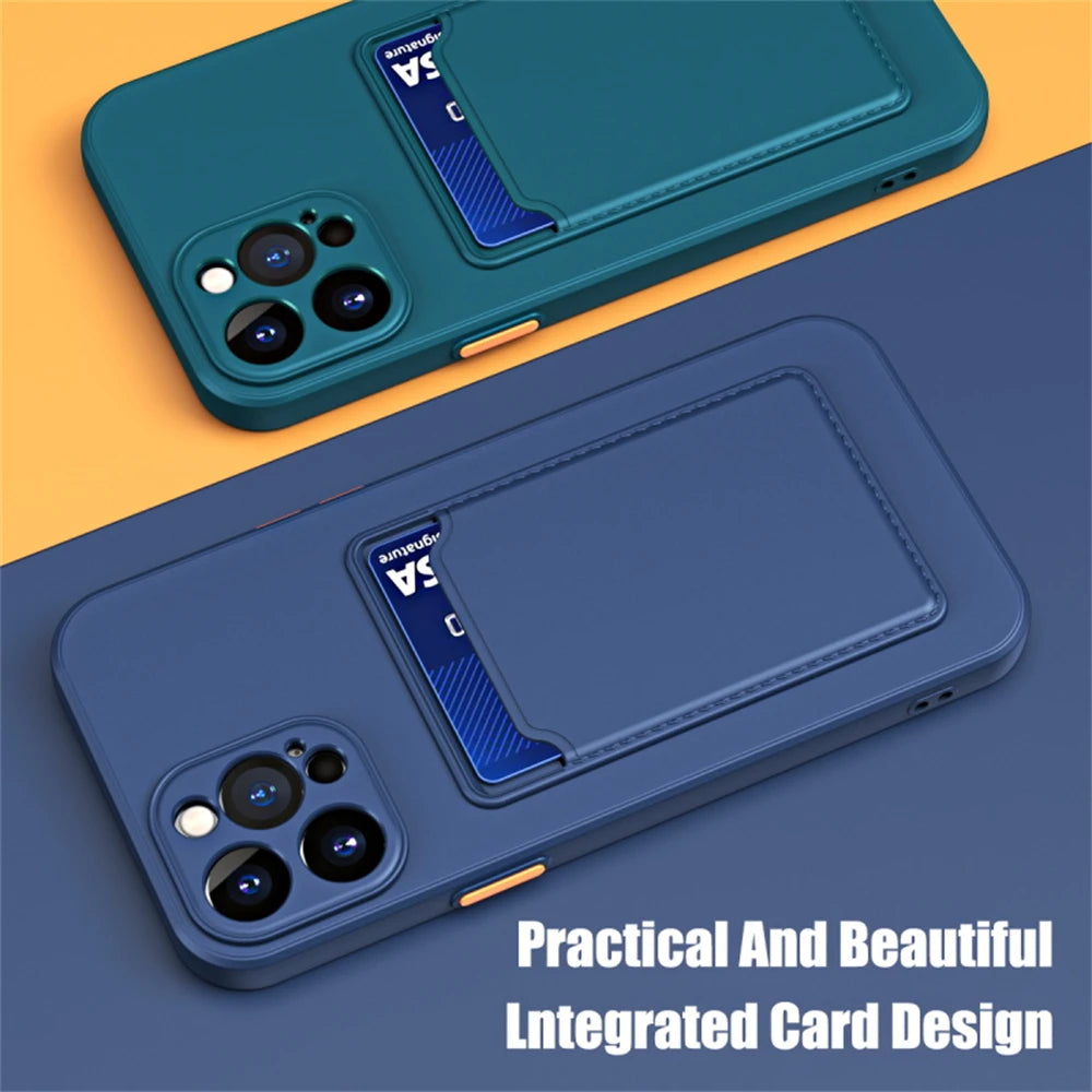 Luxury Soft Silicone Wallet Case - iPhone 15 Models