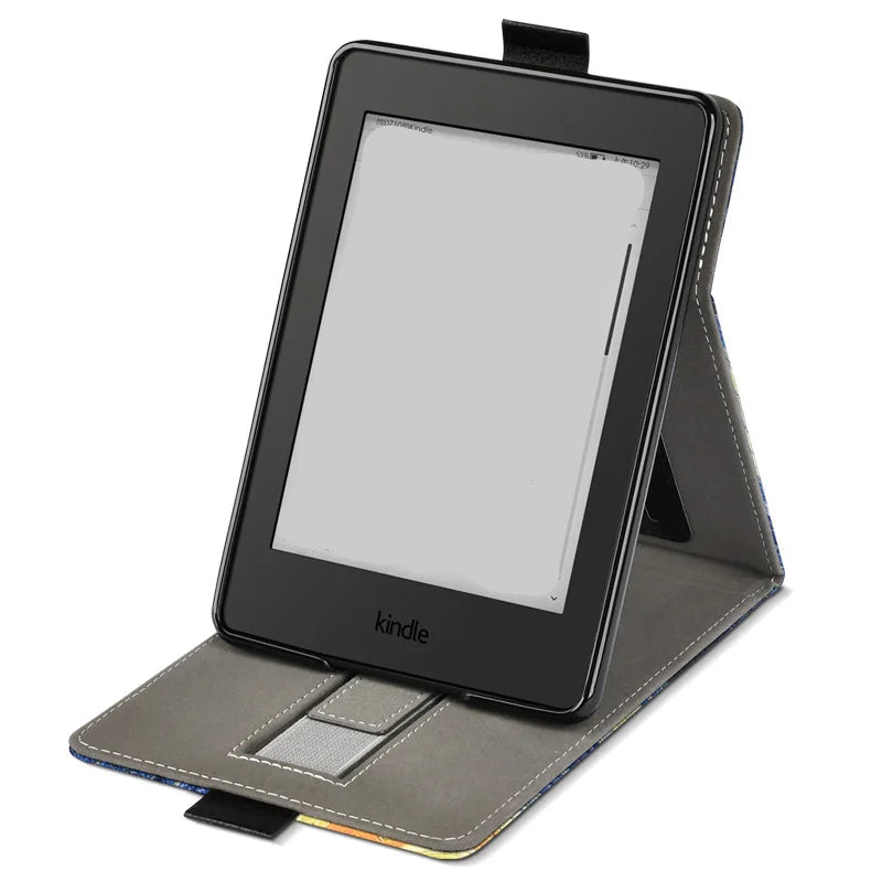 Kindle Paperwhite case showing upright reading position