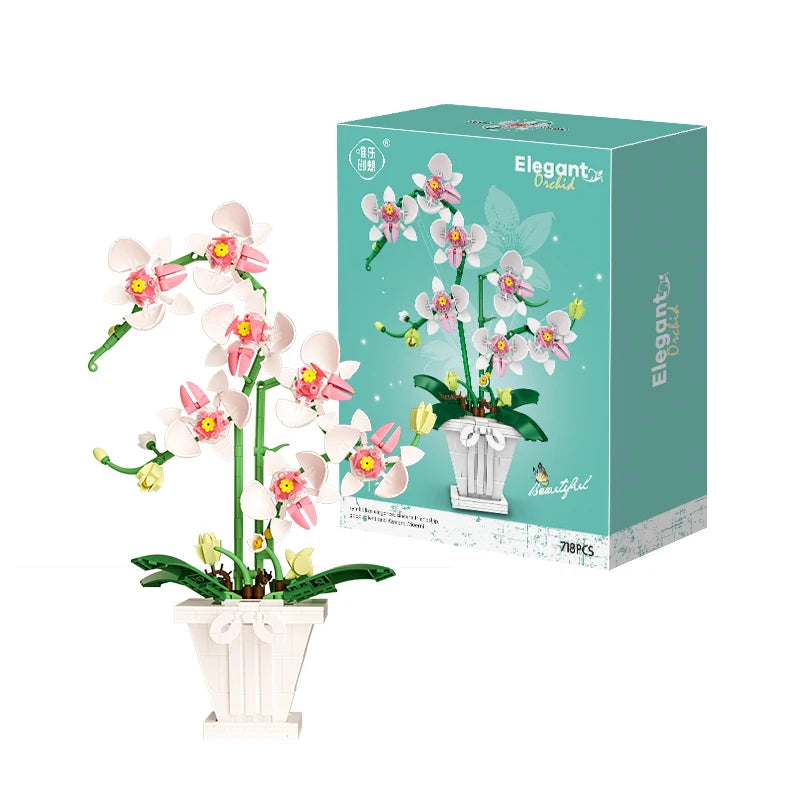 Orchid Bouquet Building Block Set