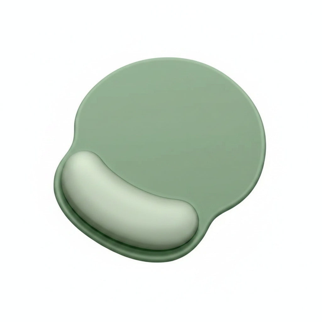 Ergonomic mouse pad with cushioned wrist support green