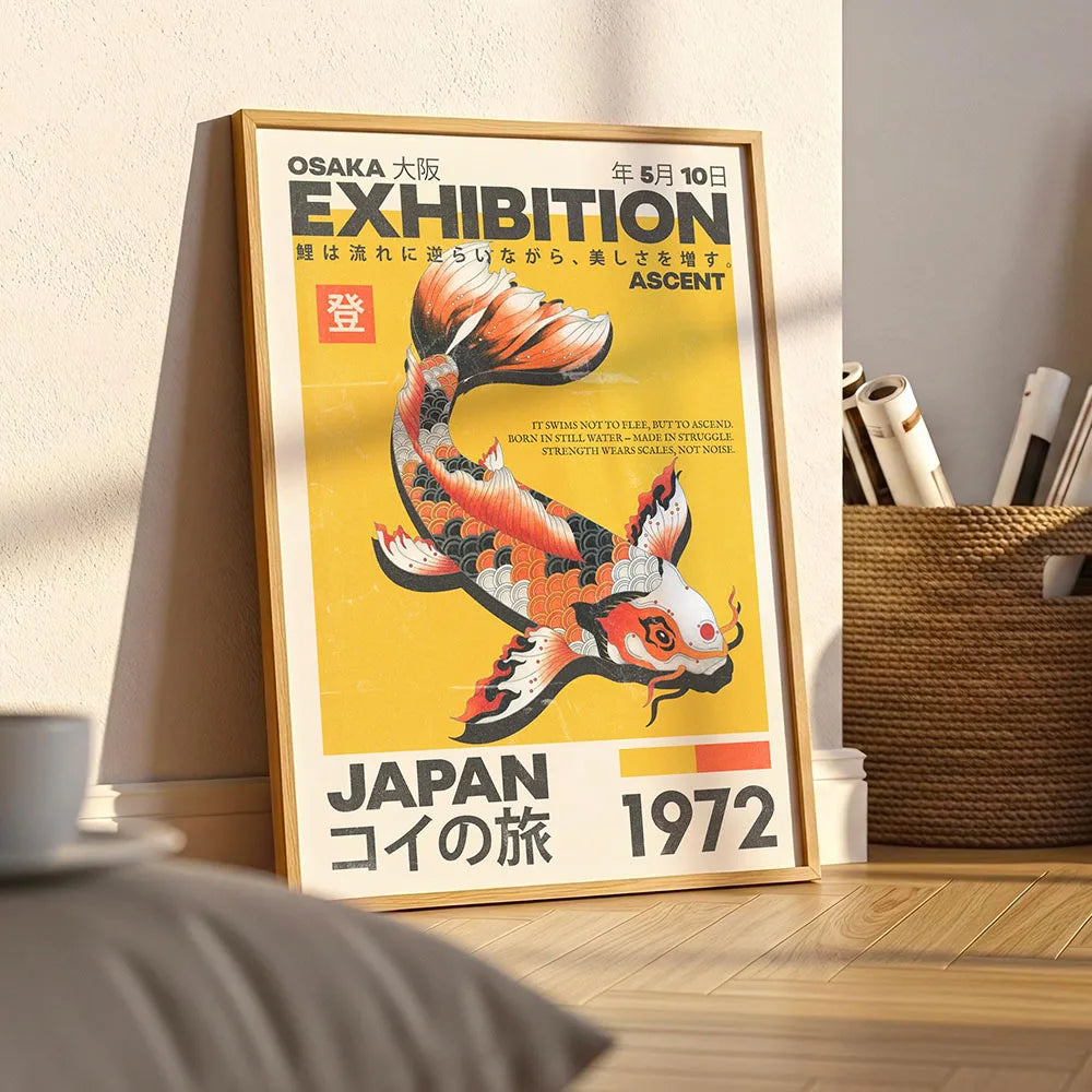Osaka Exhibition Japan 1972 koi fish wall art canvas