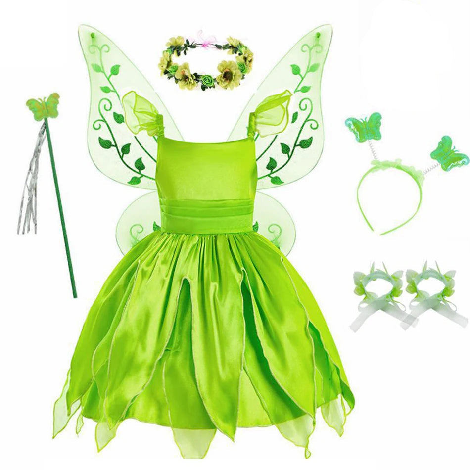 Kids Costume of Green Fairy Princess like Tinkerbell