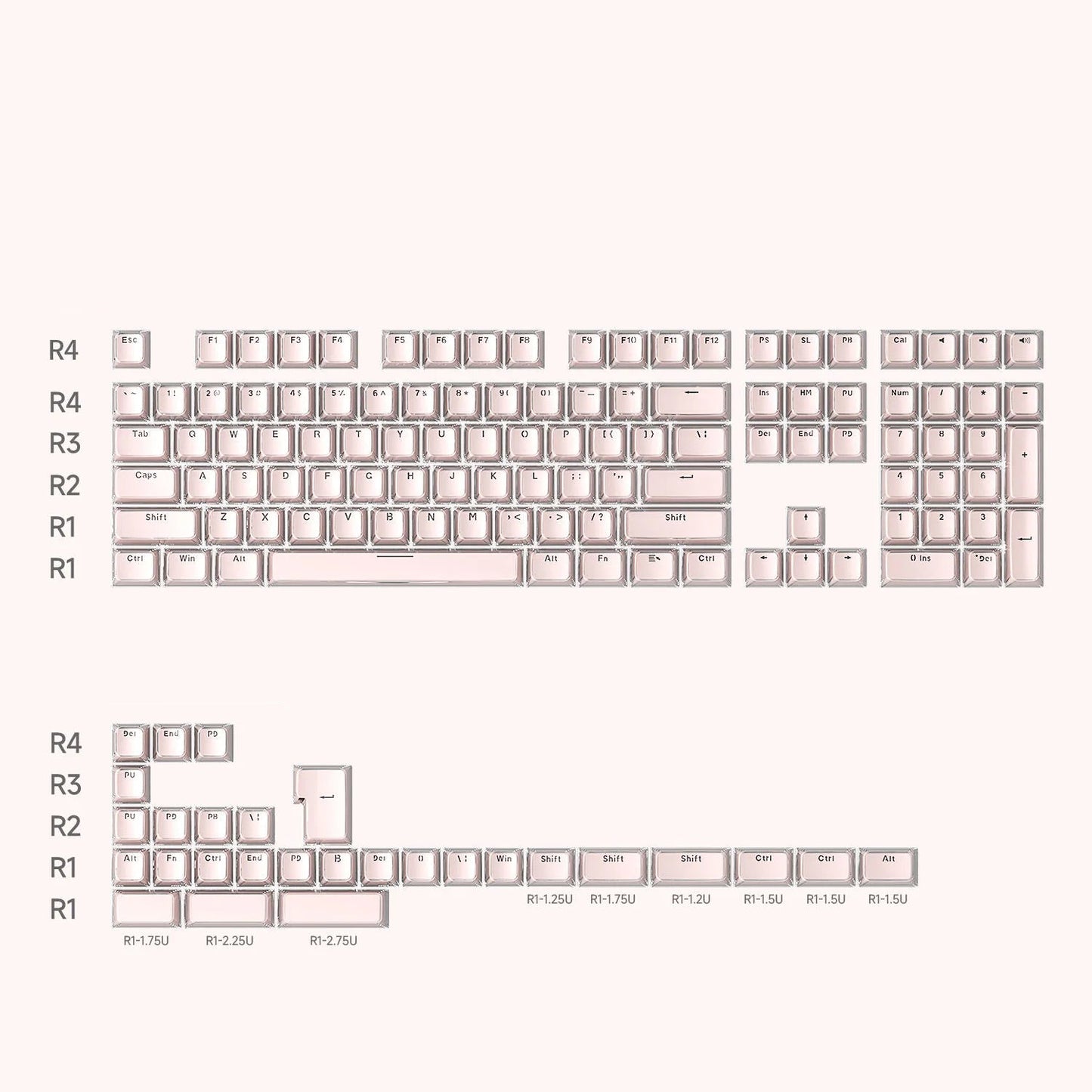 Jelly Crystal Keycaps 136 Keys for Mechanical Keyboard
