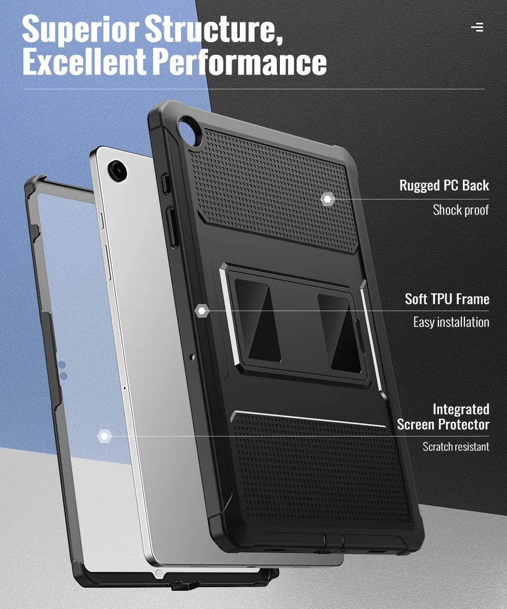 MoKo Galaxy Tab A9+ armour case showing its dual-layer construction and protective shell