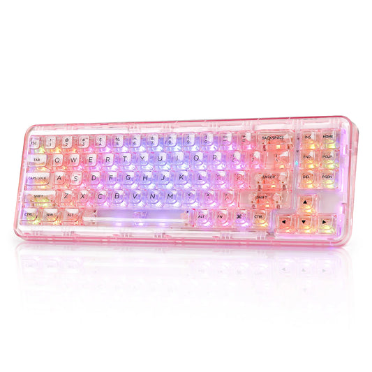 YUNZII X71 Wireless Mechanical Gaming Keyboard with Clear Keycaps